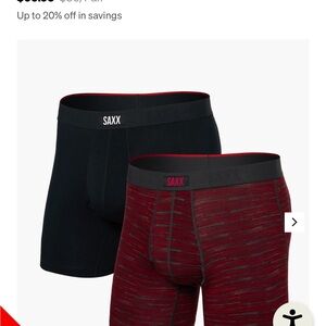SAXX Men's Underwear - Black and Red Boxer Briefs